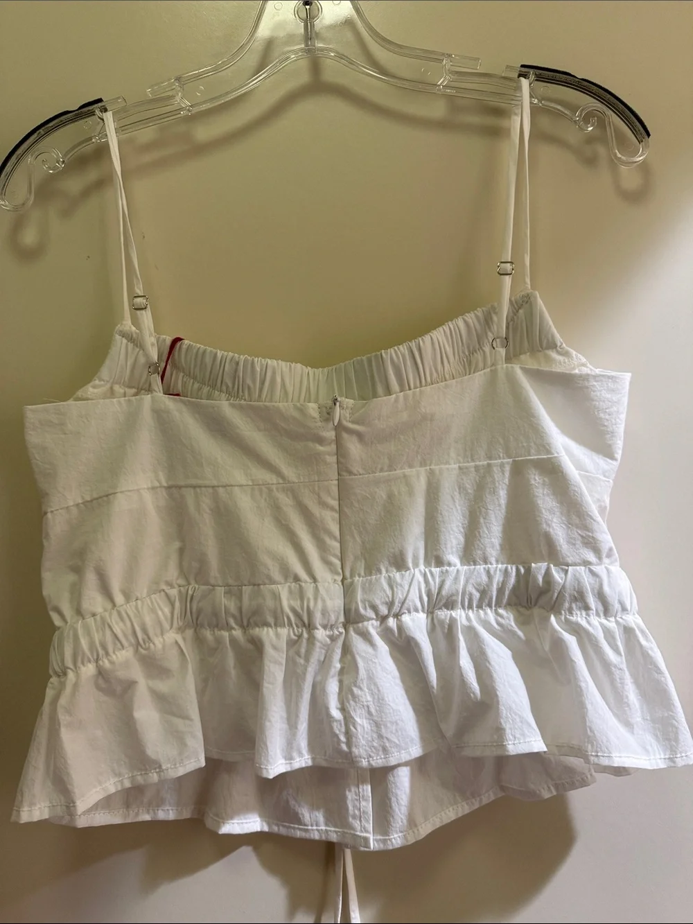 NWT Ciao Lucia Battista White Cinched Button-Front Ruffle White Cami Sz. M - Picture 4 of 5